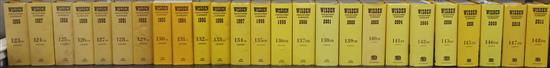 A run of Wisden Cricketers Almanacks, 1948-2011 (excluding 2007), hardback and soft bindings, five Wisden anthologies, etc.